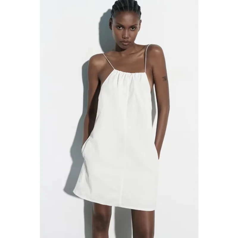 

2023 Summer New Style Slim Fit Open Back Strap Dress Short Dress