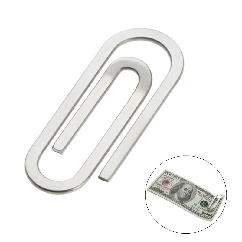 

Money Clips Metal Multi-Function Stainless Steel Men Paper Clip Holder Folder Credit Card Portfolio Money Holder Silver Clip
