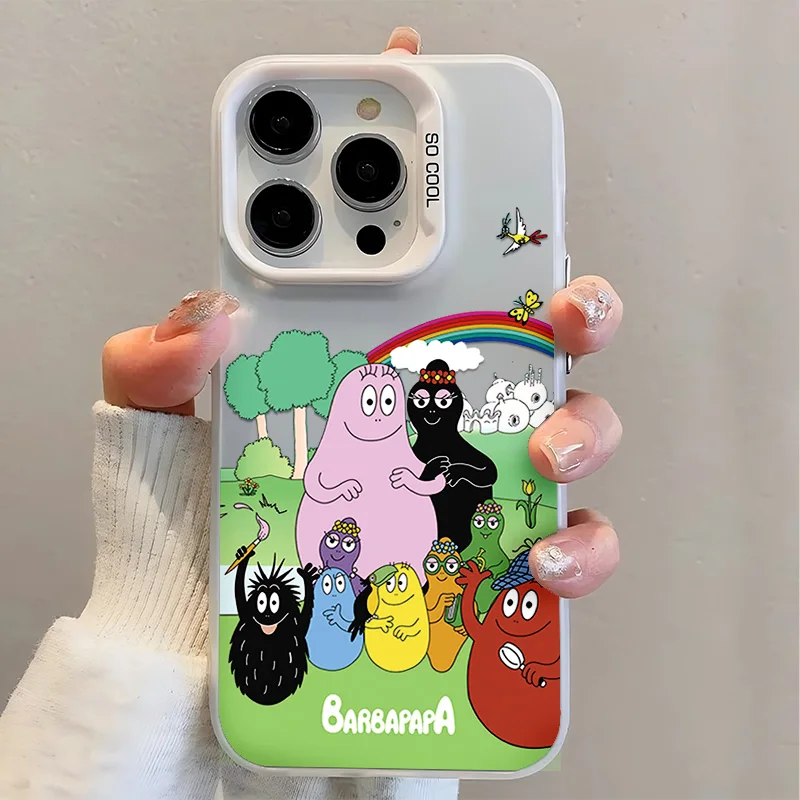 Матовый противоударный чехол для телефона с мультяшным дизайном B-BarbapapaS для iPhone 17, 17e, 16e, 16, 15, 14, 13, 12, 11 mini, Pro, Max, X, XR, XSMAX, 8, 7, Air, Plus (art.: 3920db7c7bc41) - 3920db7c7bc41