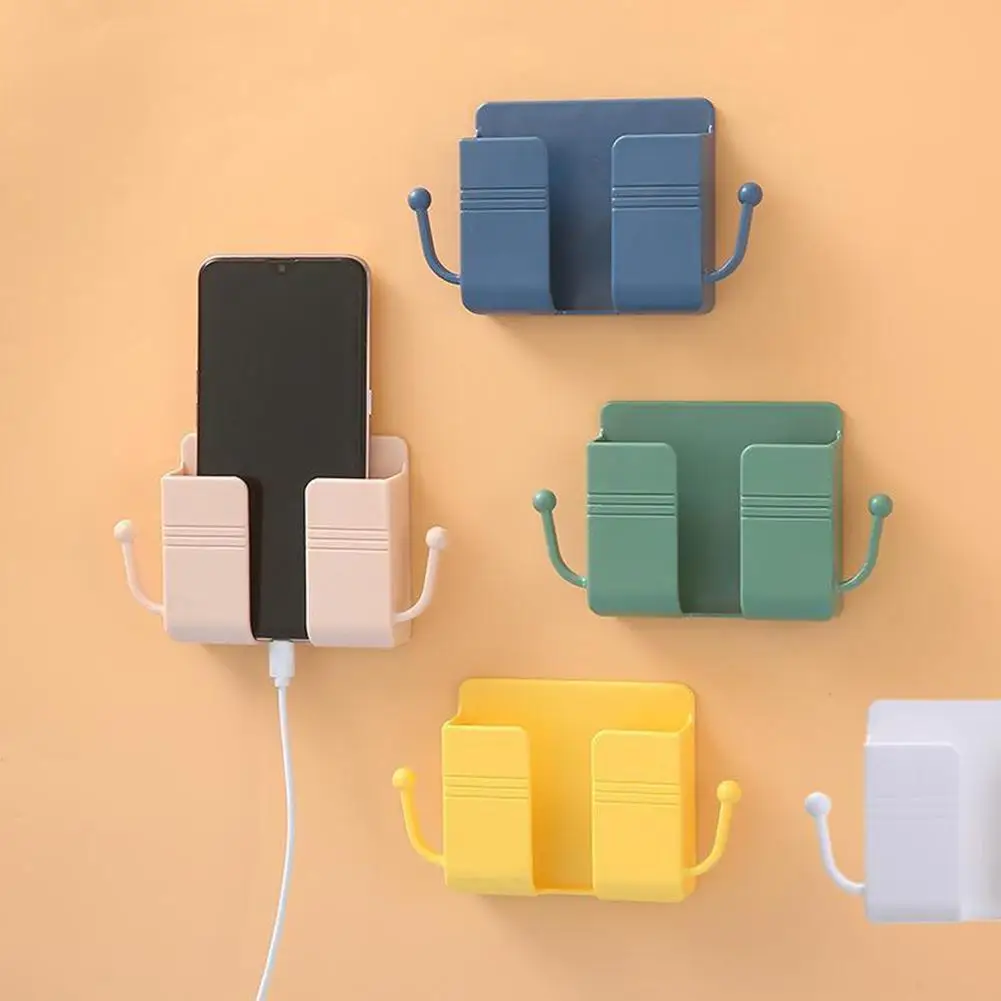 

Mobile TV Air Conditioning Remote Control Storage Box Wall-mounted Headwear Rubber Band Box Punch-free Charging Storage Rack