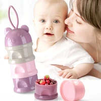 3 layers portable baby milk powder box essential cereal cartoon infant food storage box snacks container
