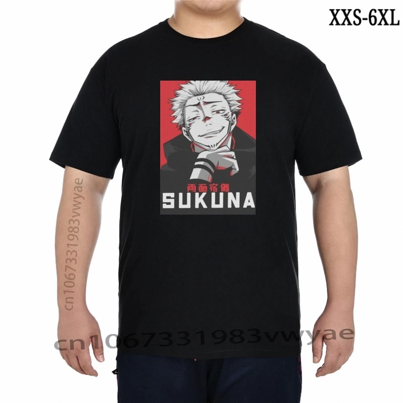 

Мужские футболки Jujutsu Kaisen Sukuna, новинка, хлопковая Футболка с круглым вырезом, женская одежда на день рождения