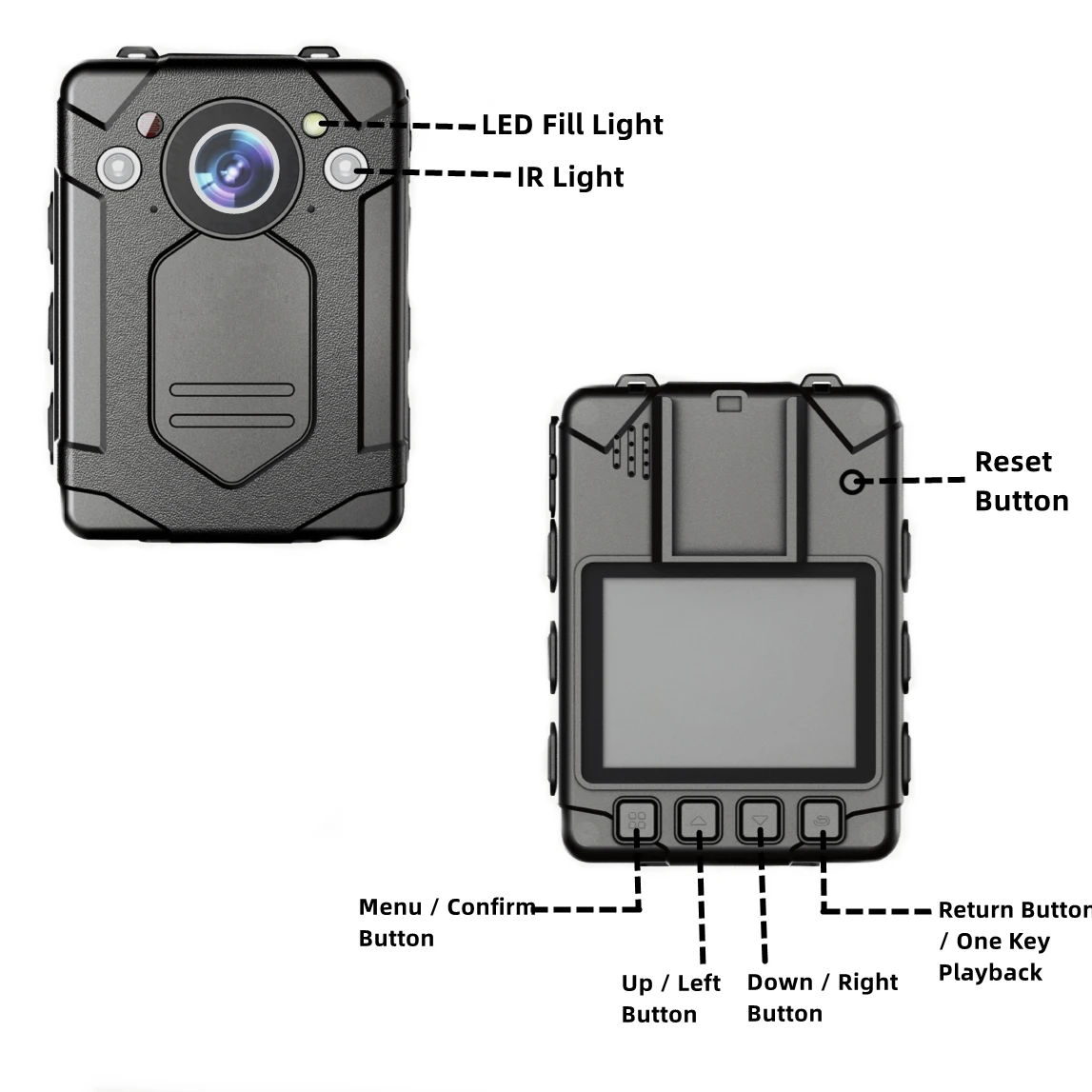 Нательная полицейская камера sharp73 1296P с GPS ночным видением 12 часов ношения