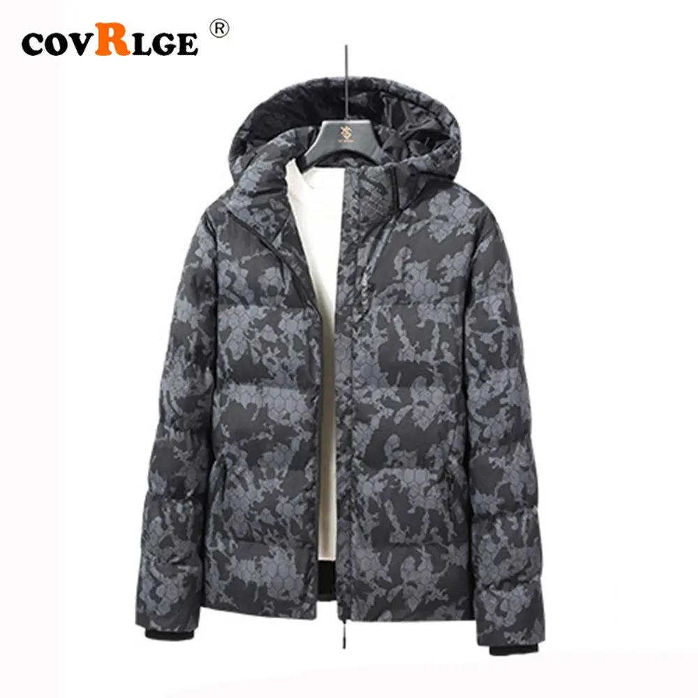 

Covrlge Winter New Men's Hooded Cotton Jacket Couples Camouflage Thickening Casual Trend Parka Thickening Warm Coat Male MWM169