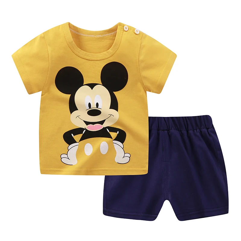 2022 Summer Baby Kids Sport Casual Clothing Disney Mickey Mouse Clothes Sets for Boys Costumes Cotton Baby Clothes 0-3Years Old