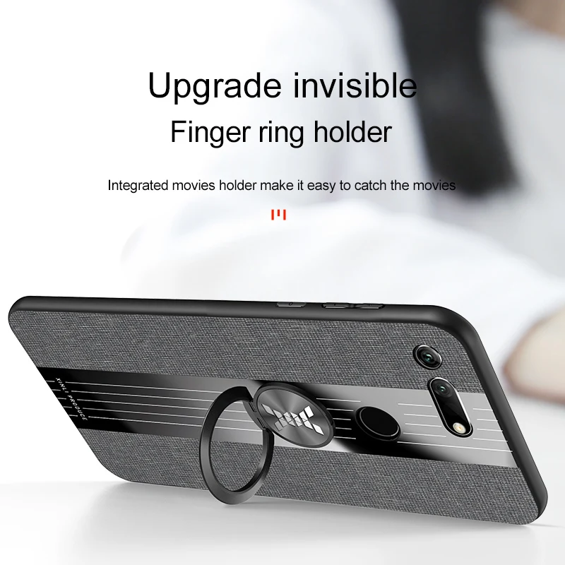 for honor view 20 v20 case fingder ring holder fabric hard cover soft frame cloth phone case for huawei honor view 20 free global shipping