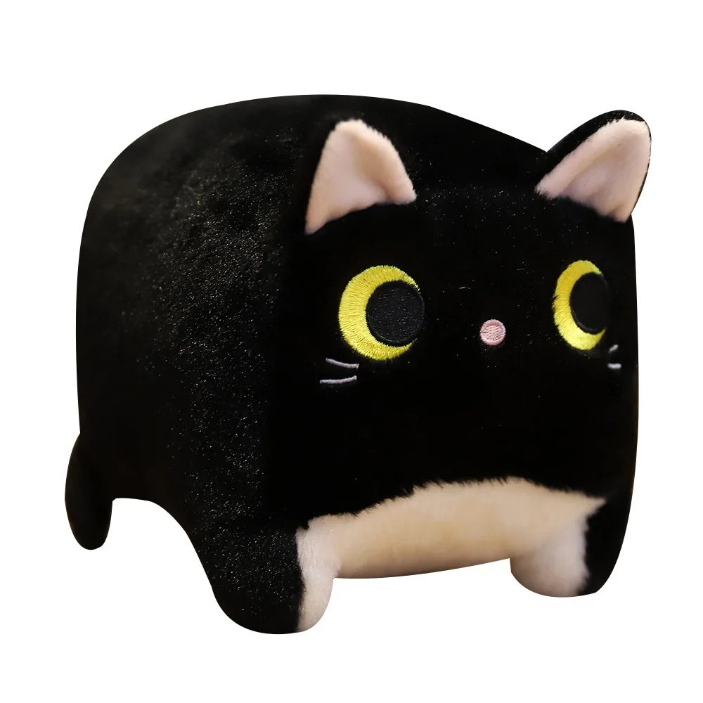 

2022 1pcs 6-7 Inch Animal Square Cat Doll Plush Toy Black White Gray Yellow Cat Rag Toys Kitten Dolls for Kids Holiday Gift