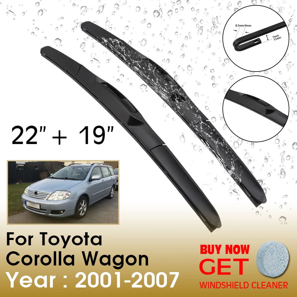 

Car Wiper Blade For TOYOTA Corolla Wagon 22"+19" 2001-2007 Front Window Washer Windscreen Windshield Wiper Blades Accessories