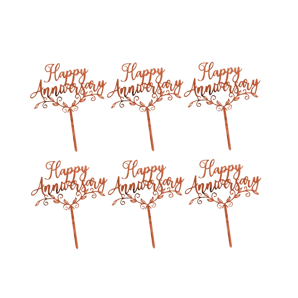 

6 PCS Cake Toppers Ornaments Wedding Memorial Decorations Capacillos Para Cupcake Decorating Supplies Hat
