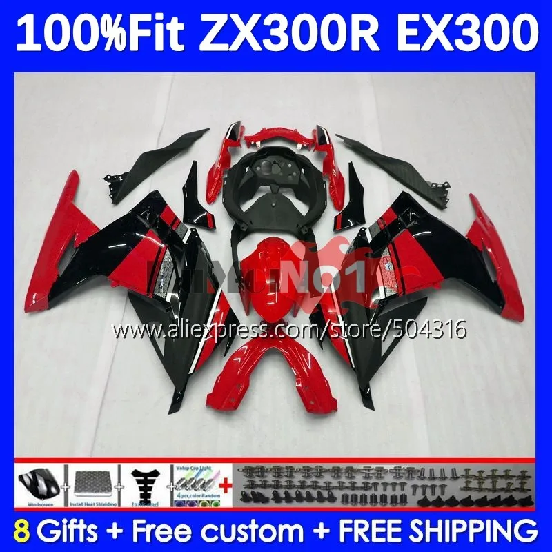 

OEM ZX-3R для KAWASAKI NINJA EX ZX 300R ZX300R 51MC.86 ZX3R 13 14 15 16 17 EX300 2013 2014 2015 2016 Обтекатели красный глянцевый
