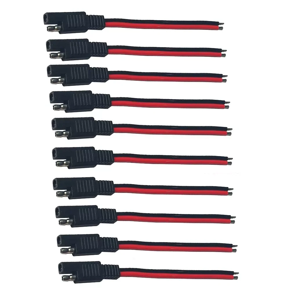 

NEW2023 5PCS 15CM SAE 2 Pin Quick Connector Disconnect Plug 14AWG SAE Extension Cable Wire Harness for Motorcycle Generator Sola