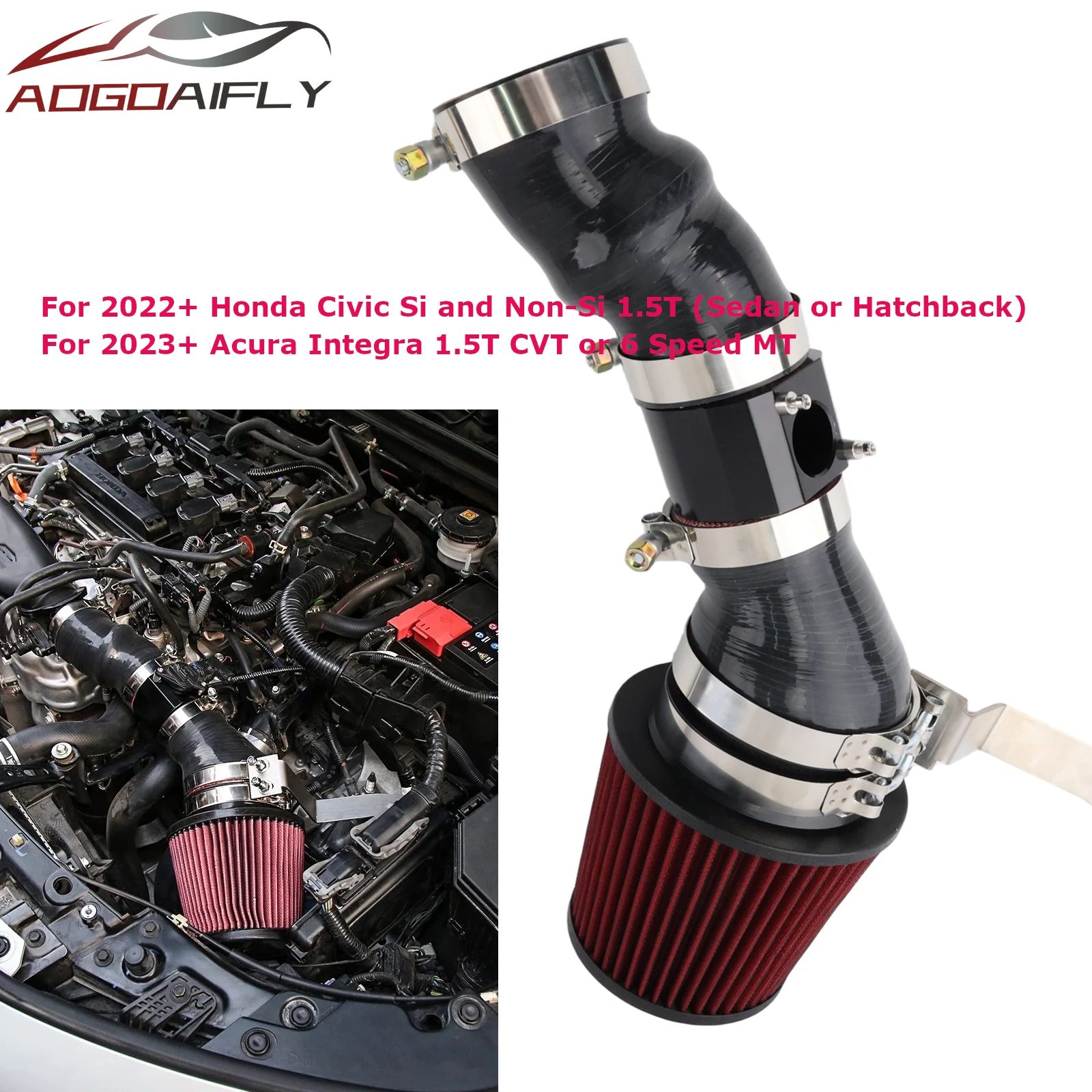 Фото Комплект для холодного впуска воздуха от производителя для Honda Civic 2022+ и Acura Integra (1.5T CVT или 6MT) 2023+ №1
