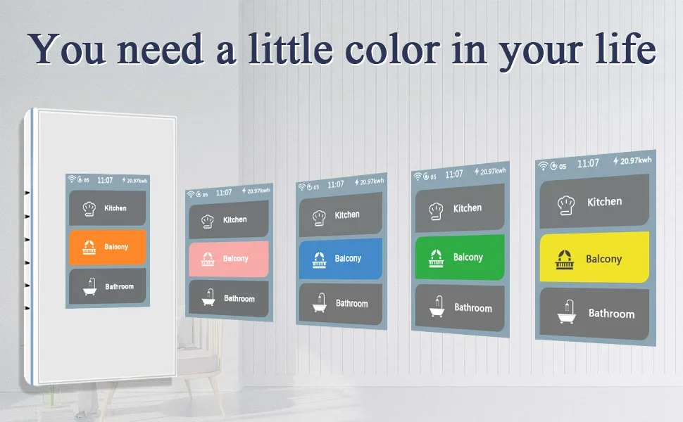 2022 год Интеллектуальный переключатель Lanbon L8 с ЖК-дисплеем и Wi-Fi умный сенсорный 5