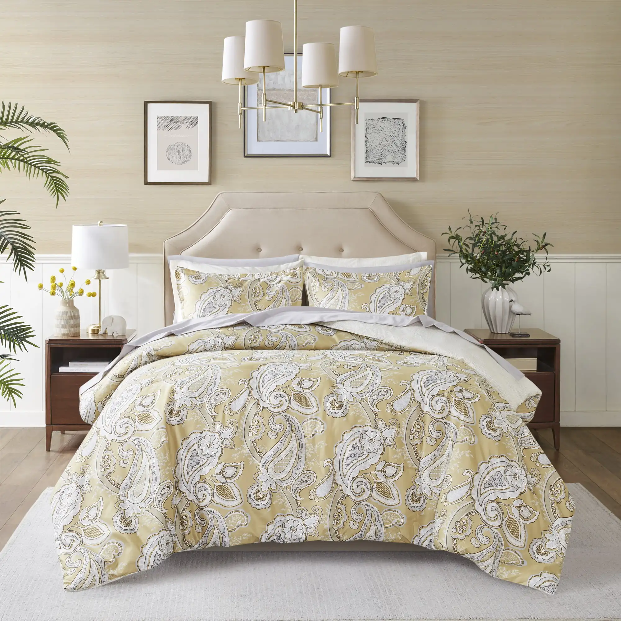 

Sienna Tan 9 Piece Bed in a Bag Comforter Set including Sheet Set, Queen