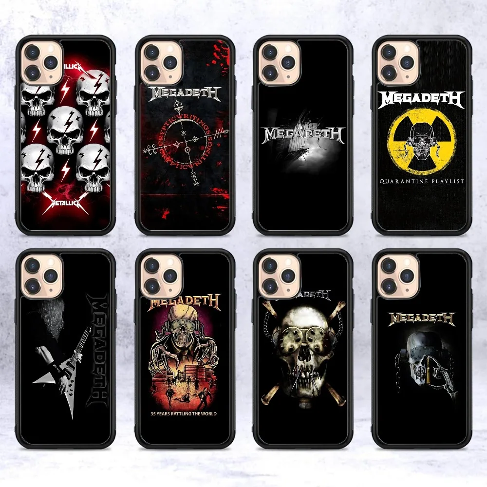 Чехол для телефона Music Rock M-Megadeth силиконовый ПК + ТПУ IPhone 11 12 13 14 15 16 Plus Pro Max чехол