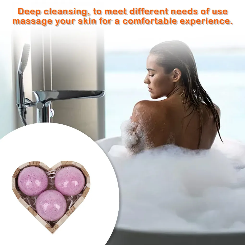 3 Pieces Bath Bubble Relaxing Body Cleaning Shower Fizz Salt Portable