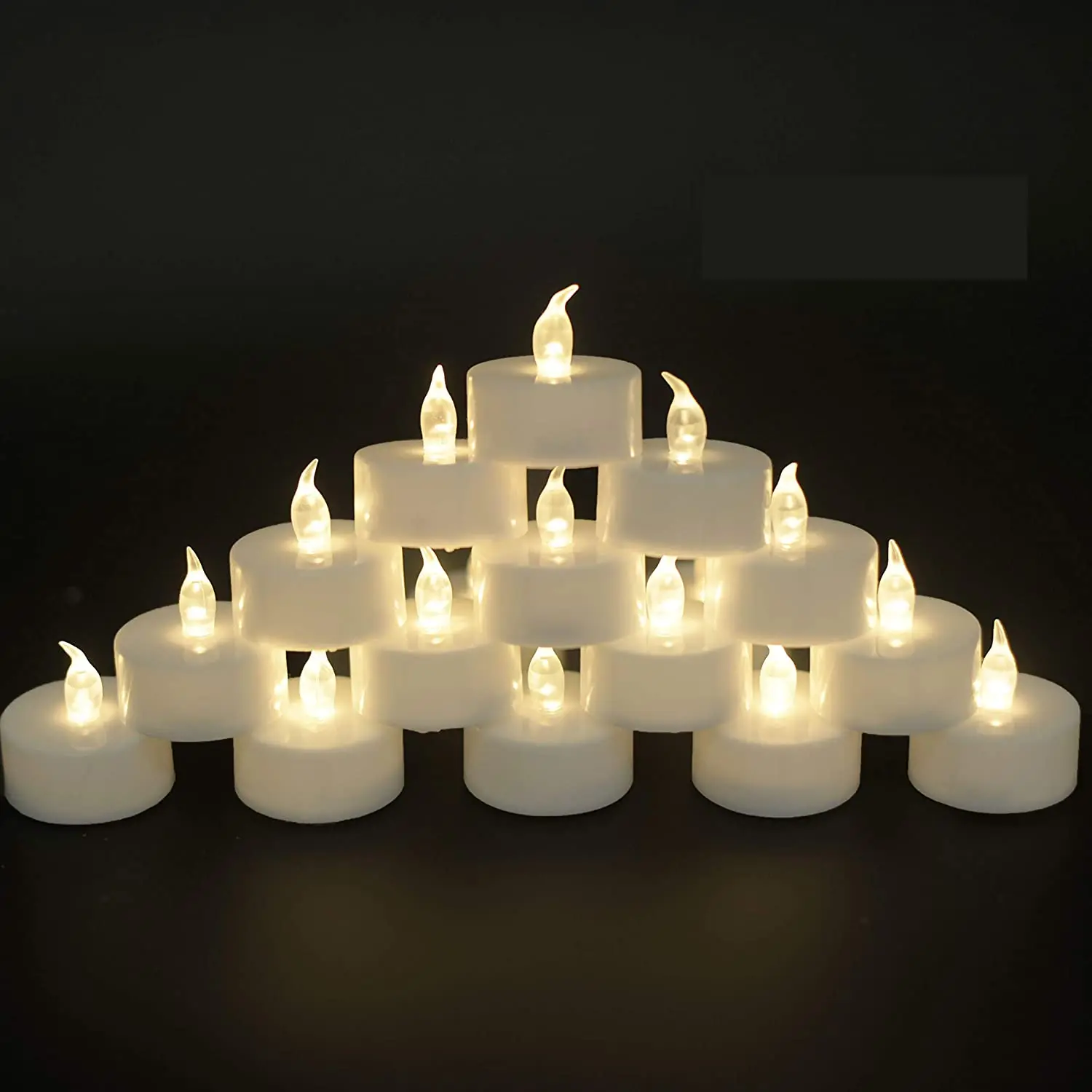 

24PCS LED Tea Lights Realistic and Bright Flickering Holiday Gift Operated Flameless for Festival Celebration Warm Yellow Lamp