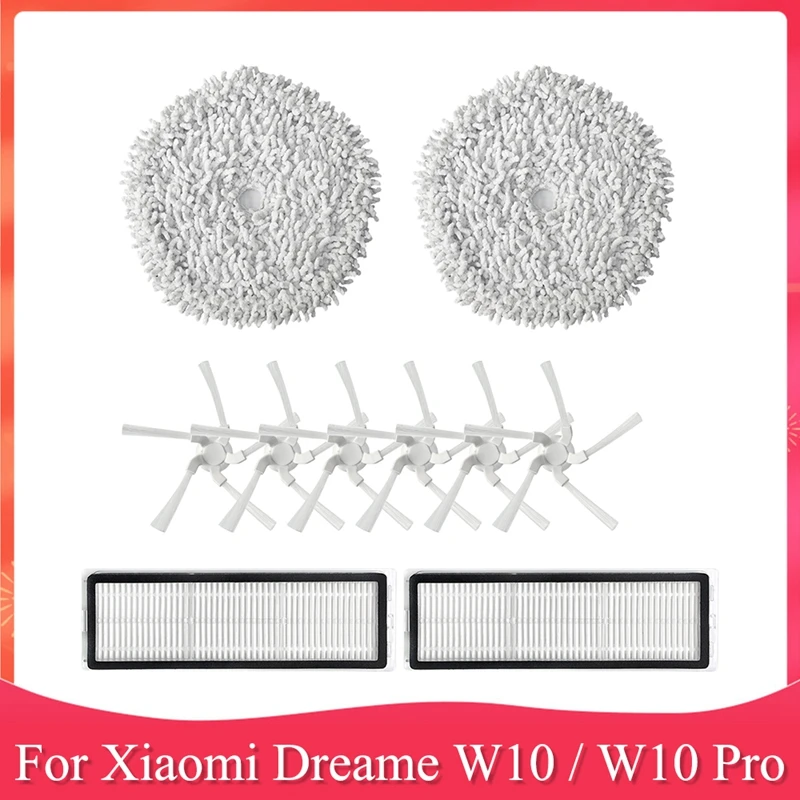 

Replacement Parts For Xiaomi Dreame W10 / W10 Pro Robot Vacuum Cleaner Side Brush HEPA Filter Mop Cloth