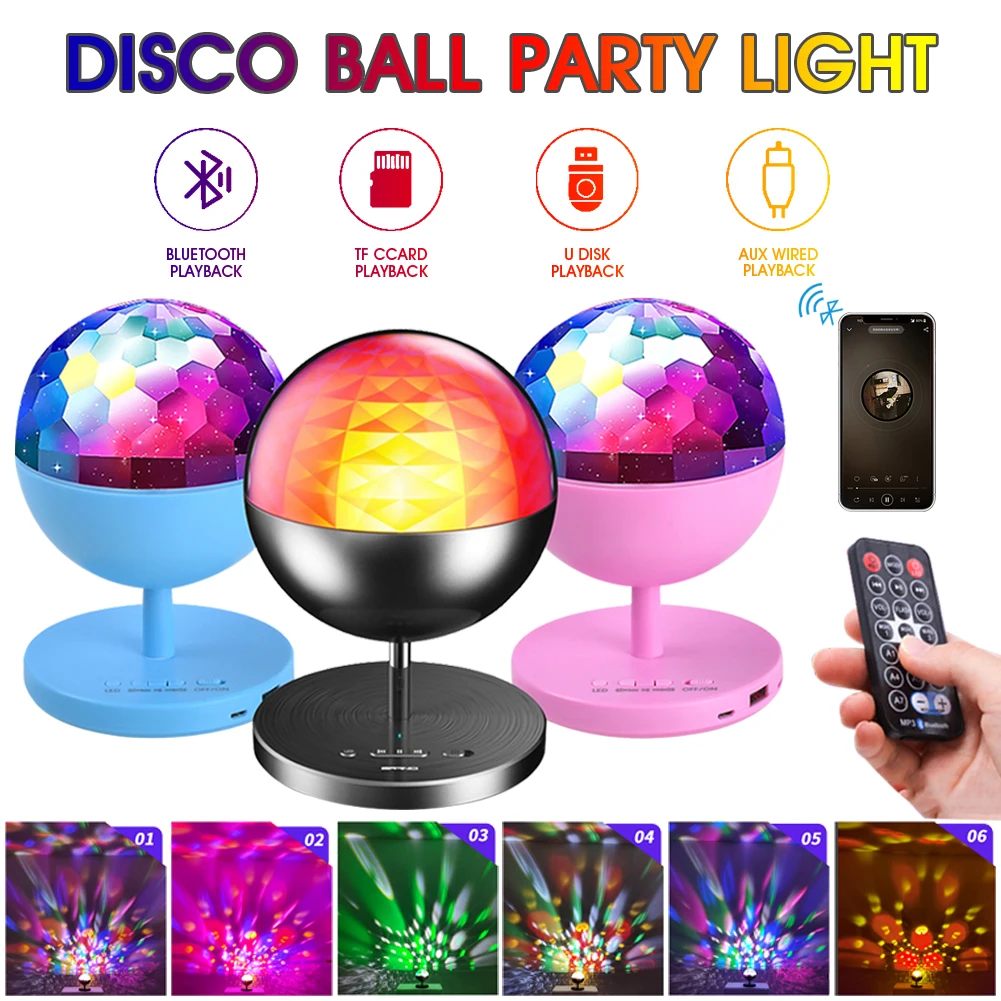 

Диско-лампы, RGB проектор, лампа с Bluetooth динамиком, волшебный шар, настольные лампы, AUX USB, сценическая музыка, телефон с дистанционным управлением, ночник