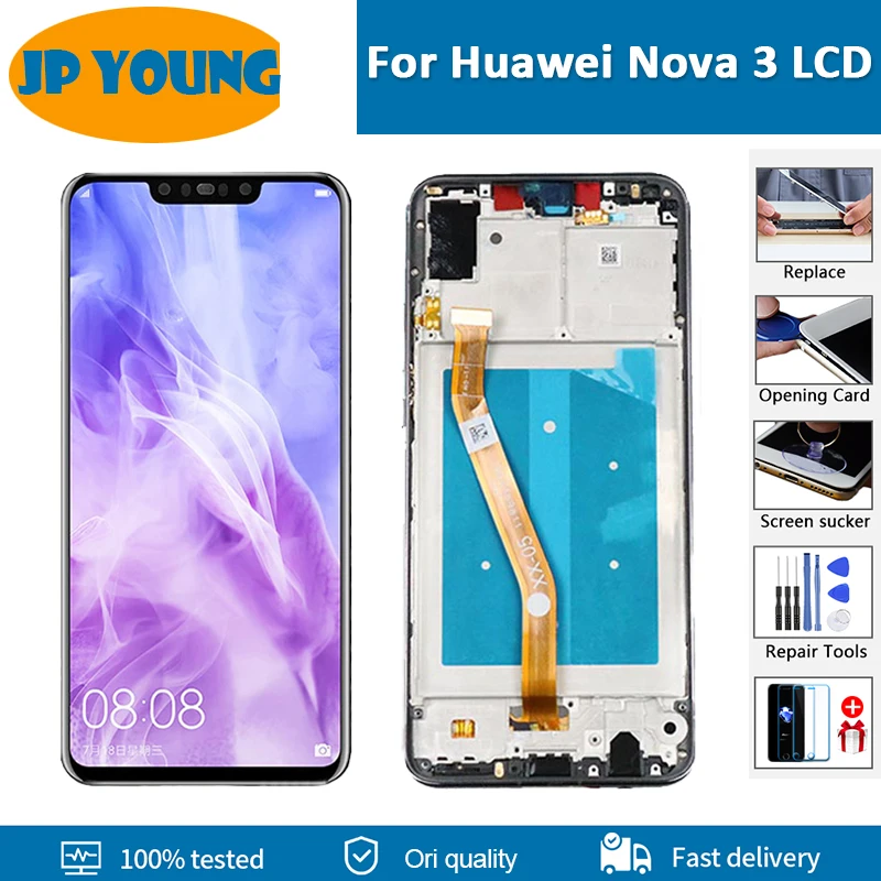 

Оригинальный ЖК-дисплей для HUAWEI Nova 3, ЖК-дисплей с сенсорным экраном, Замена для HUAWEI Nova 3, ЖК-дисплей Nova3, запасные части для ремонта