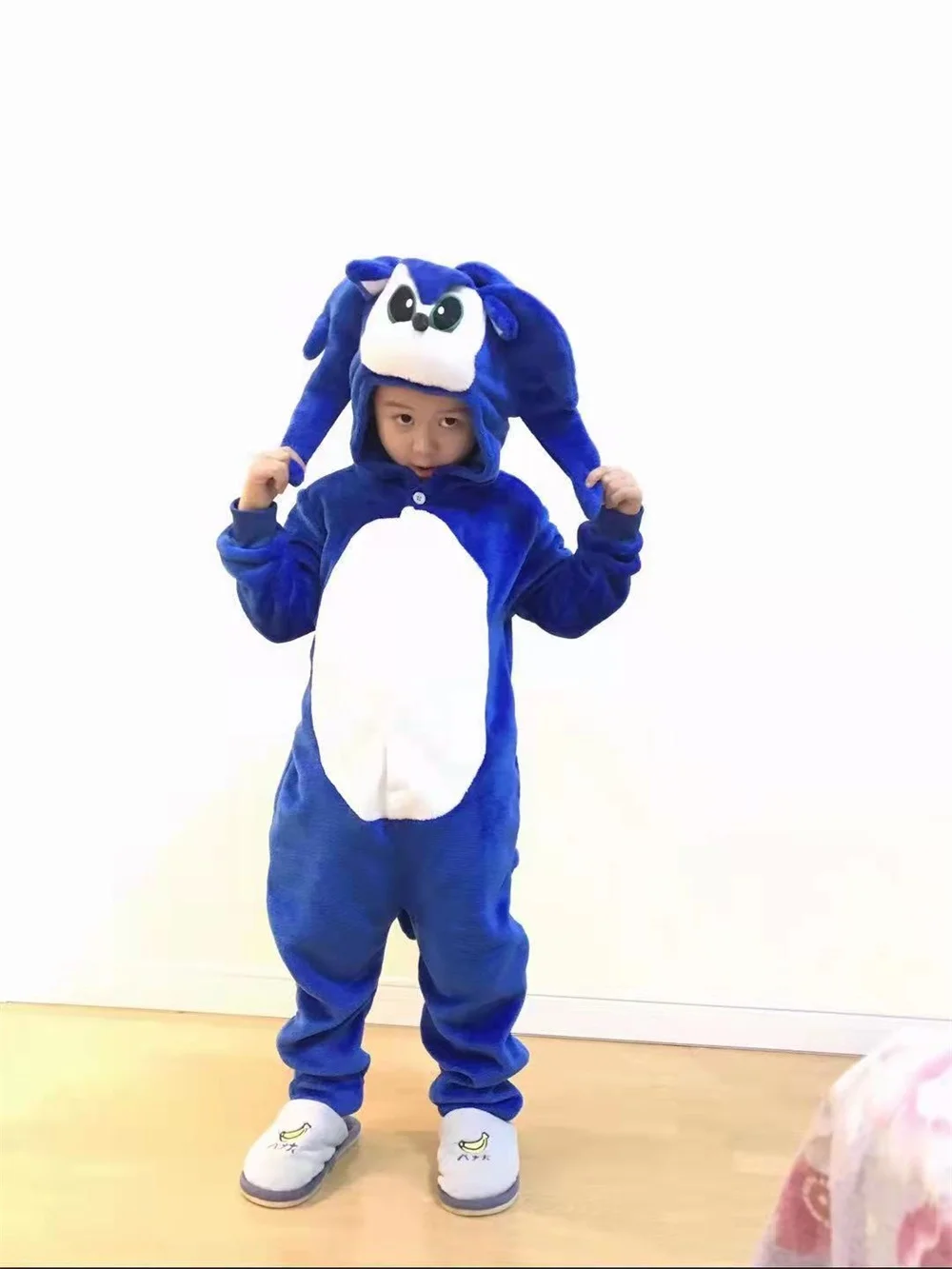Unisex Sonic Kigurumi Costumes Onesies Cosplay Pajamas Adult Pyjamas Animal Sleepwear Jumpsuit