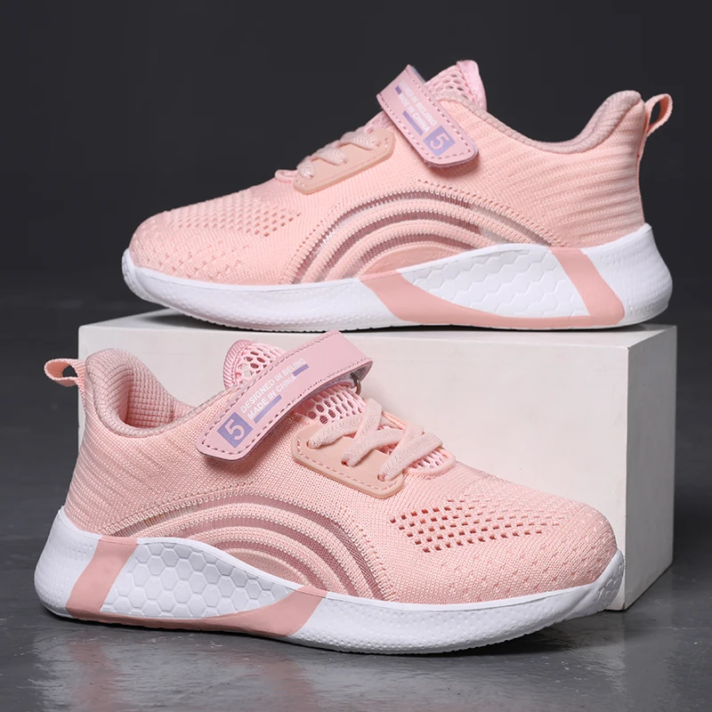 New Summer Girls Sneakers Breathable Children Running Shoes Light Cute Sneakers Kids Outdoor Casual Mesh Shoes for Girls Flat