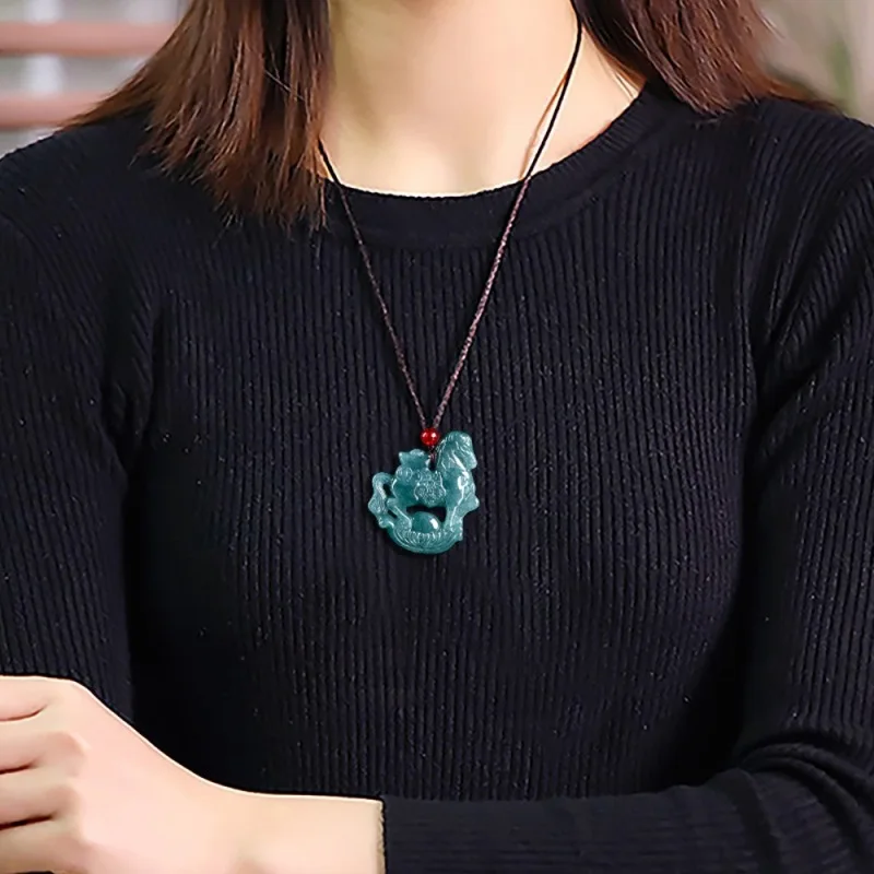 Настоящий натуральный нефрит класса А с жадеитом для мужчин и женщин Lucky Rich Yuanbao