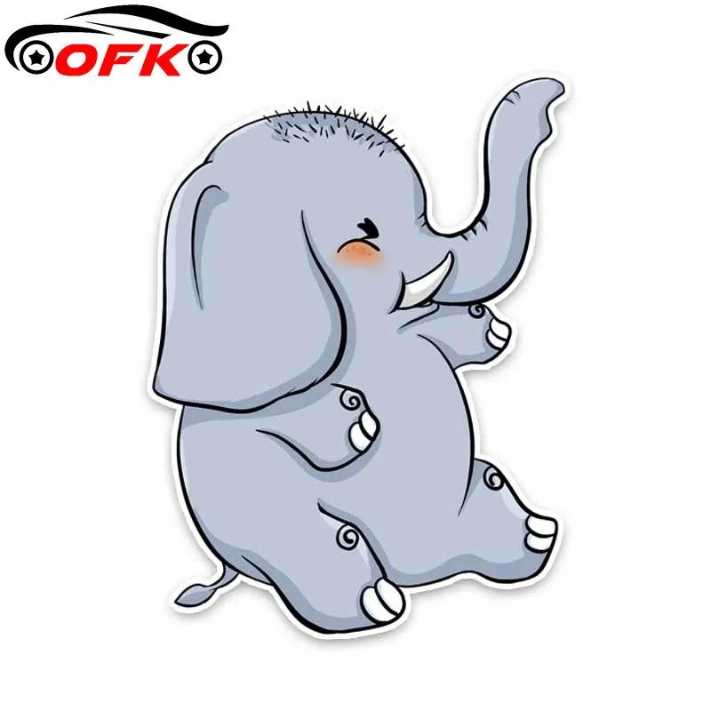 

Cute Cartoon Elephant Playing PVC Animal Car Sticker 14.5CM*10.8CM