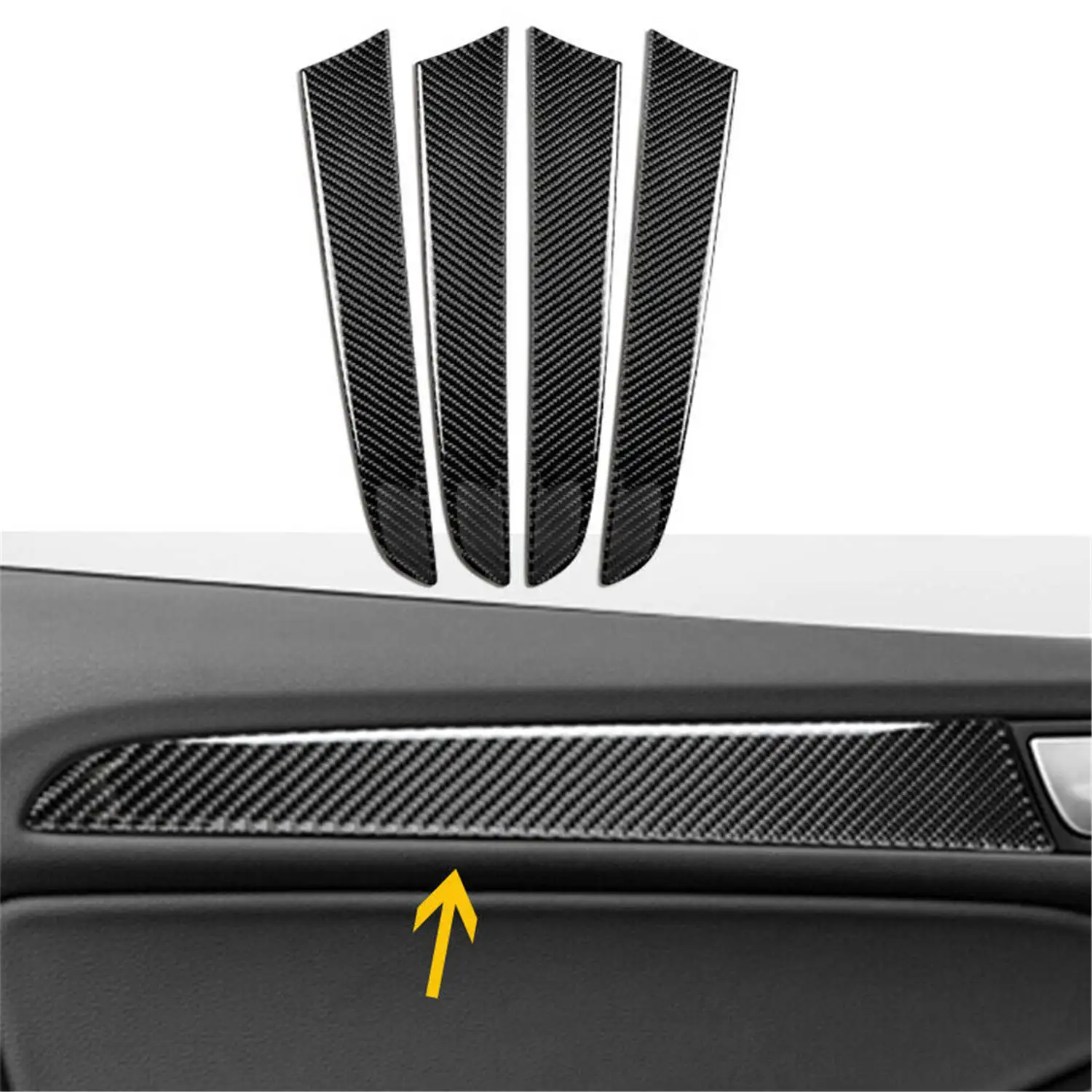 

4x Carbon Fiber Interior Door Panel Strip Trim Auto Accessories For Au di Q5 2010-18 SQ5 2014-17 Car Decoration Sticker