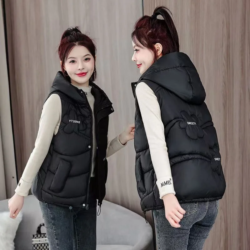 Модный жилет из хлопка на гагачьем пуху осень-зима 2024 новый модный короткий в