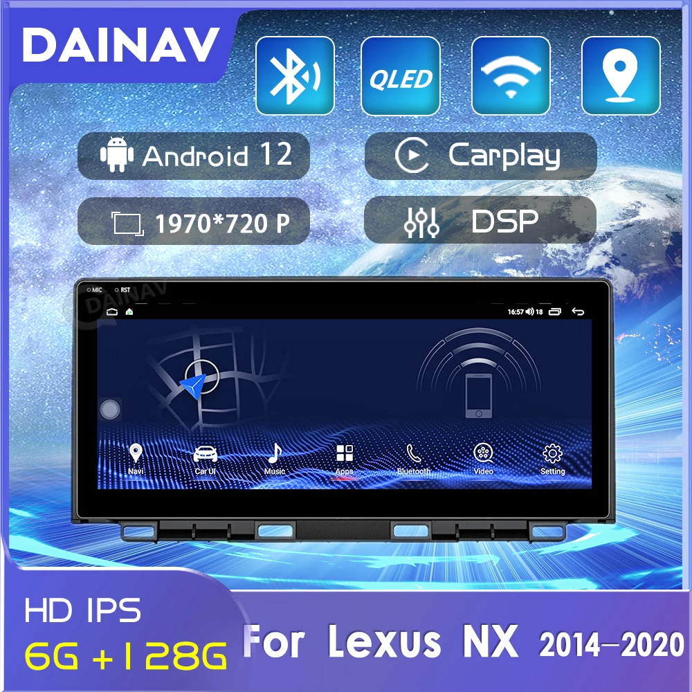 

128G Android 12 Car Stereo Radio For Lexus NX NX200 NX200T 2014-2020 Multimedia player GPS Navigation Carplay WIFI Head Unit