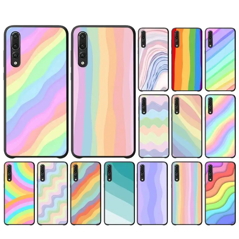 

MaiYaCa Colorful Rainbow Stripe Phone Case for Huawei P30 40 20 10 8 9 lite pro plus Psmart2019
