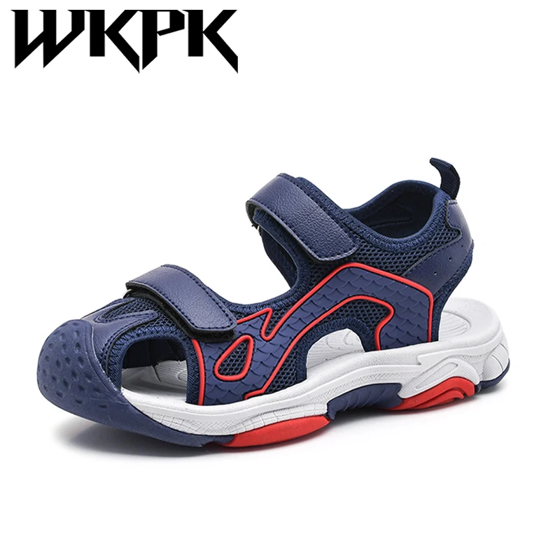 

WKPK New Summer Breathable Boy Sandals Fashion Kids Outdoor Beach Shoes Package Head Protect Toe Non-slip Activity Supplies