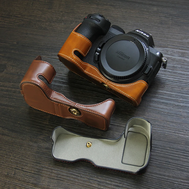 

Чехол ручной работы из натуральной воловьей кожи для фотокамеры Nikon Z5 Z6II Z7II Z6 Z7