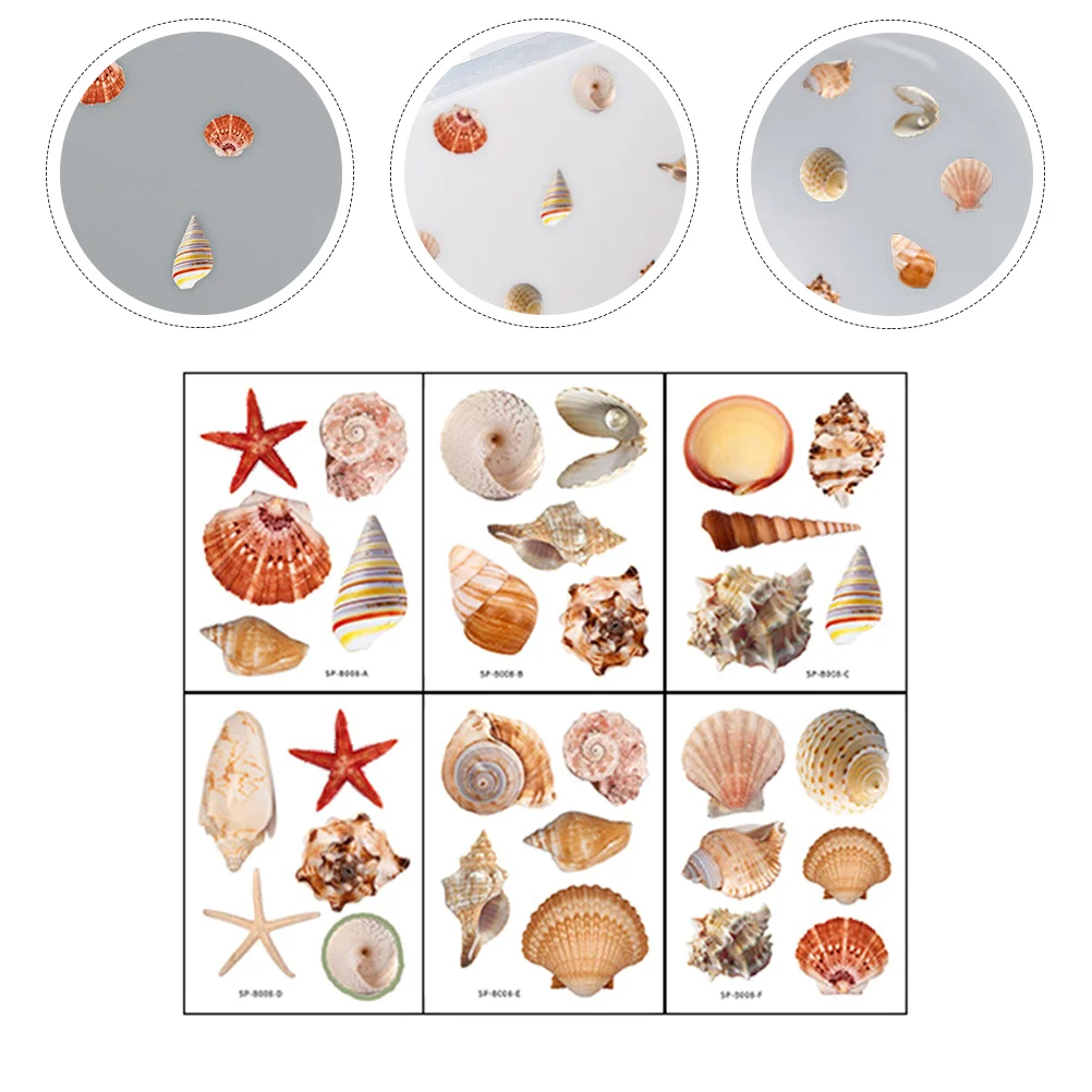 

6 Sheets Bathtub Stickers Removable Decals Kids Bathroom Decor Tape Treads Wall Ornament Self-Adhesive Floor Paper Child