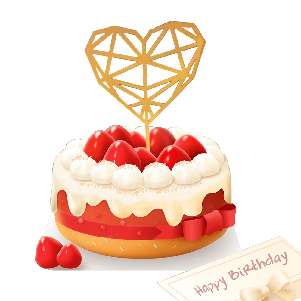 

10pcs Happy Birthday Cake Topper Acrylic Cake Topper for Baby Shower Birthday Party Supplies Wendding Decorations