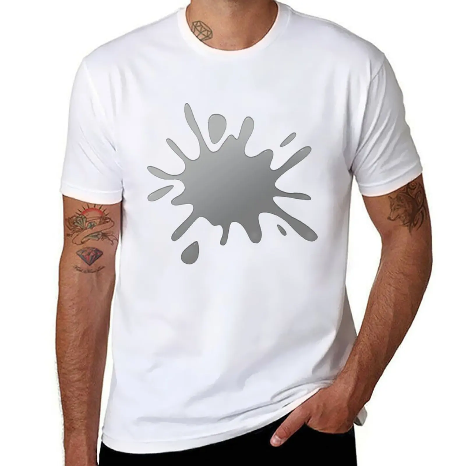 Фото Футболка Ink Splat, забавные футболки, хлопковая футболка, футболка №1