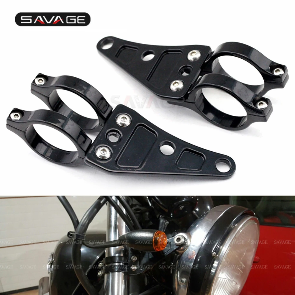 

Motorcycle Headlight Mount Bracket For 41mm Front Fork Head Lamp Holder Aluminum Black Motorbike Accessories