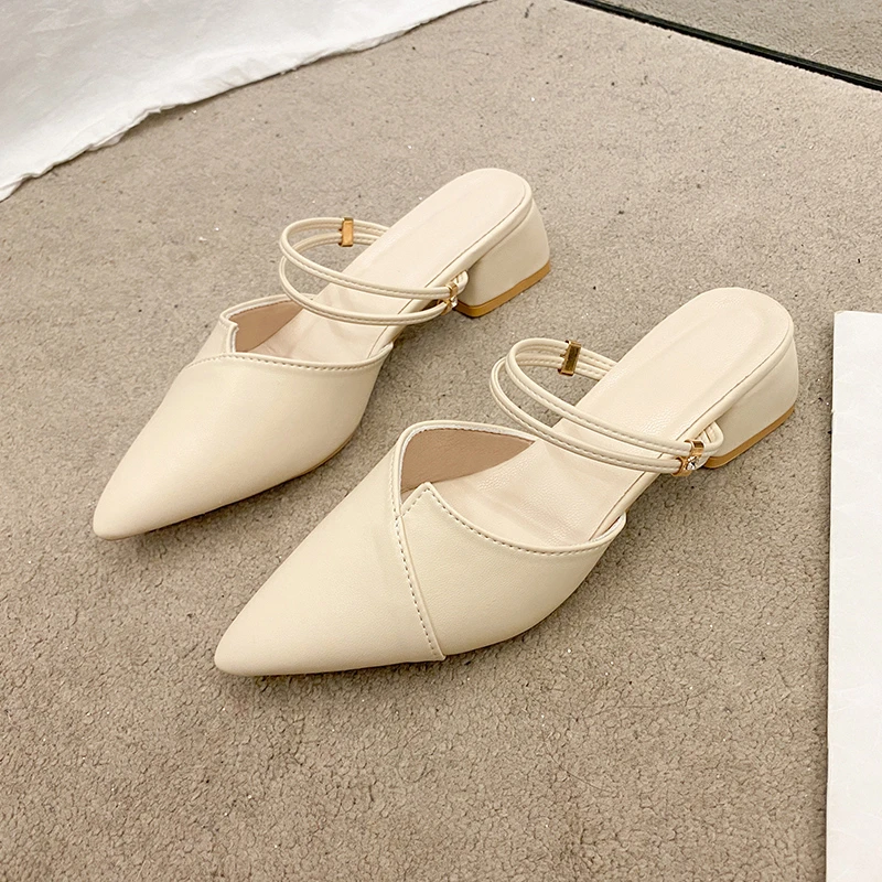 

Женские босоножки Baotou, однотонные босоножки с кожаной поверхностью, удобные босоножки на высоком каблуке, Новинка лета 2023