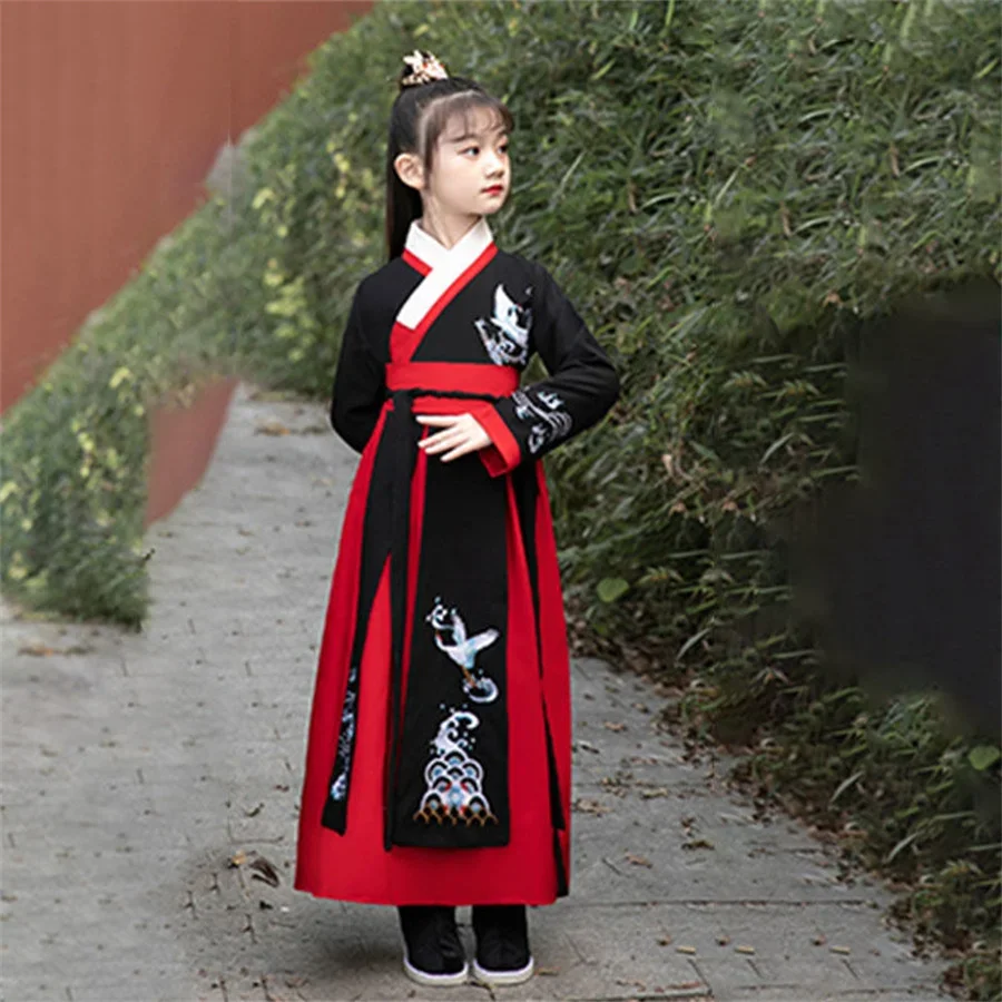 Женское платье Hanfu танцевальный костюм для мальчиков и девочек