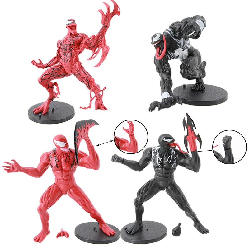

4pcs/set Marvel Legends Avengers Venom Action Figure CARNAGE PVC The Amazing Spider-man Movie Model Collection Toys Dolls Kids