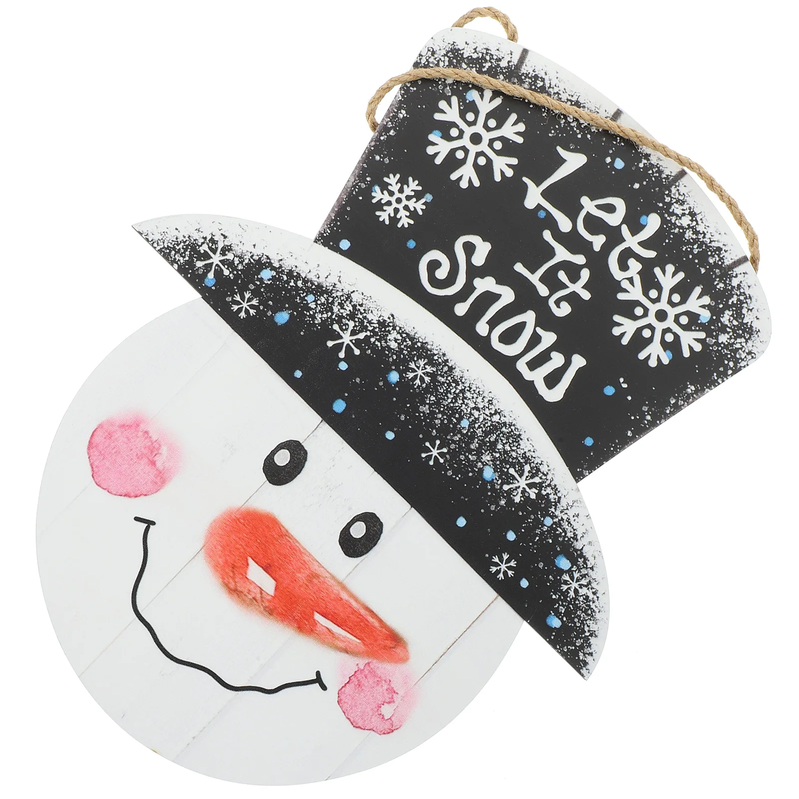 

Merry Christmas Front Door Sign Snowman Hanging Round Plaques Christmas Gift