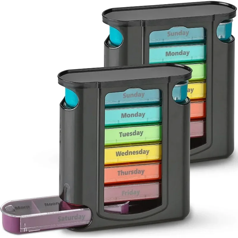 Портативный 7-дневный медицинский контейнер для таблеток 28 ячеек хранения на