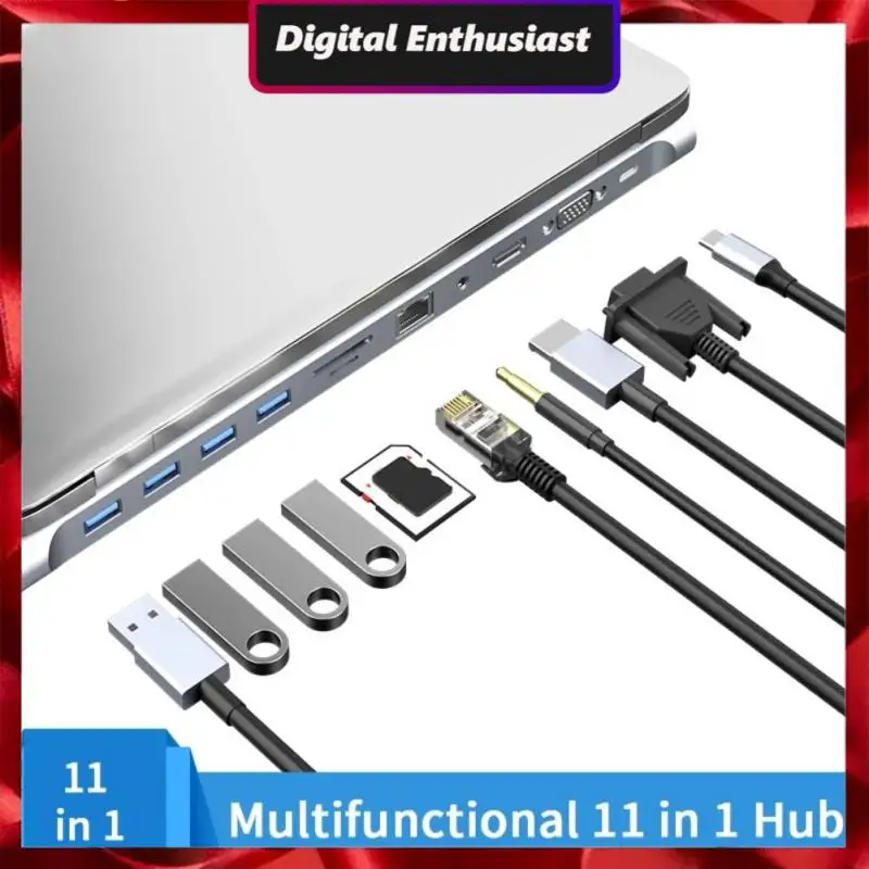 

4k HDMI-compatible Multiport Adapter Usb-c Hub 11 Port Docking Station Usb 3.0 Usb-c Hub 11 In 1 Type C Hub Docking Station New