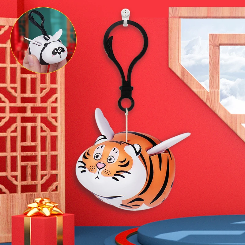 

1Pc 6.5*5*5.5cm Panda Fat Tiger Panghu More Wings Keychain Jewelry Stretch Pendant Anime Figure Kawaii Model New Year Gift