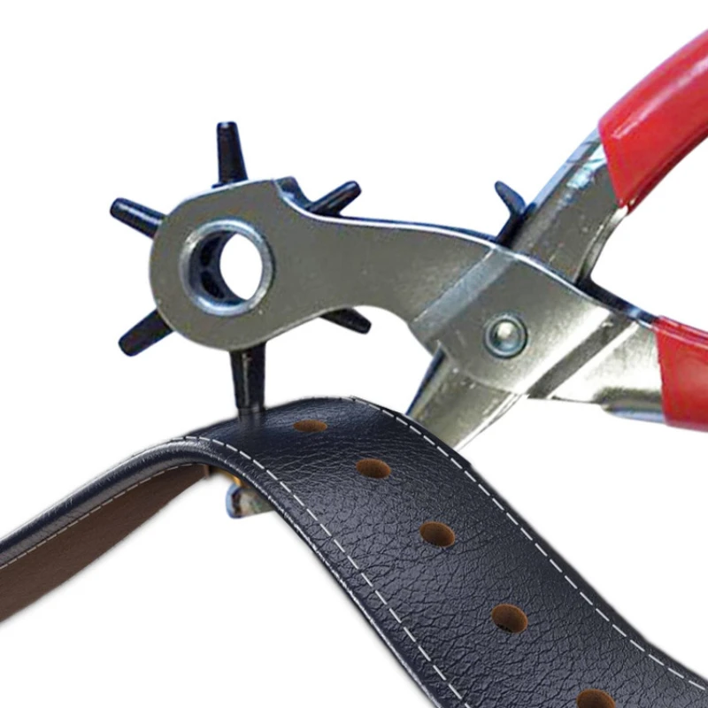 2-4.5mm Revolve thin Leather Punch Plier Hole Punch Belts Stitching Perforator Watchband Eyelet Pierce Leathercraft Tools
