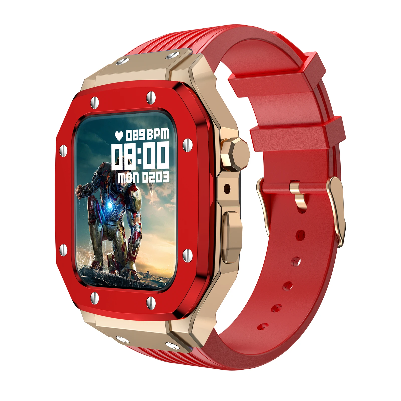 Modification Mod Kit for Apple Watch Band Case 7 6 5 SE 44MM 45MM Silicone Strap Metal Frame Accessories For iWatch Series