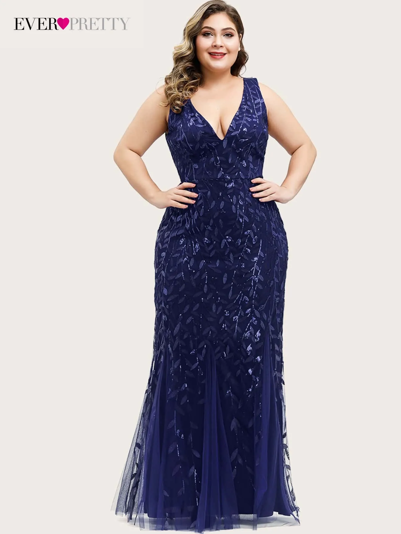 

Plus Size Elegant Evening Dresses Long Straight O-Neck Sleeveless Floor-Length 2022 Ever Pretty of Silver Bridesmaid Women Dress