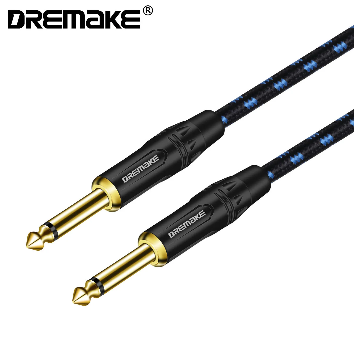 6.35mm to 6.35mm Instrument Guitar Cable 6.5mm Stereo Mono Jack 1/4 TS Male to Male Cable Unbalanced Patch Cord for Amp Keyboard