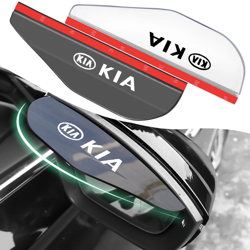 

2PCS Car Rearview Mirror Rain Eyebrow Stickers Accessories for Kia Morning Ceed Sorento K5 2 3 Rio 4 5 X Emblem Sportage 2021